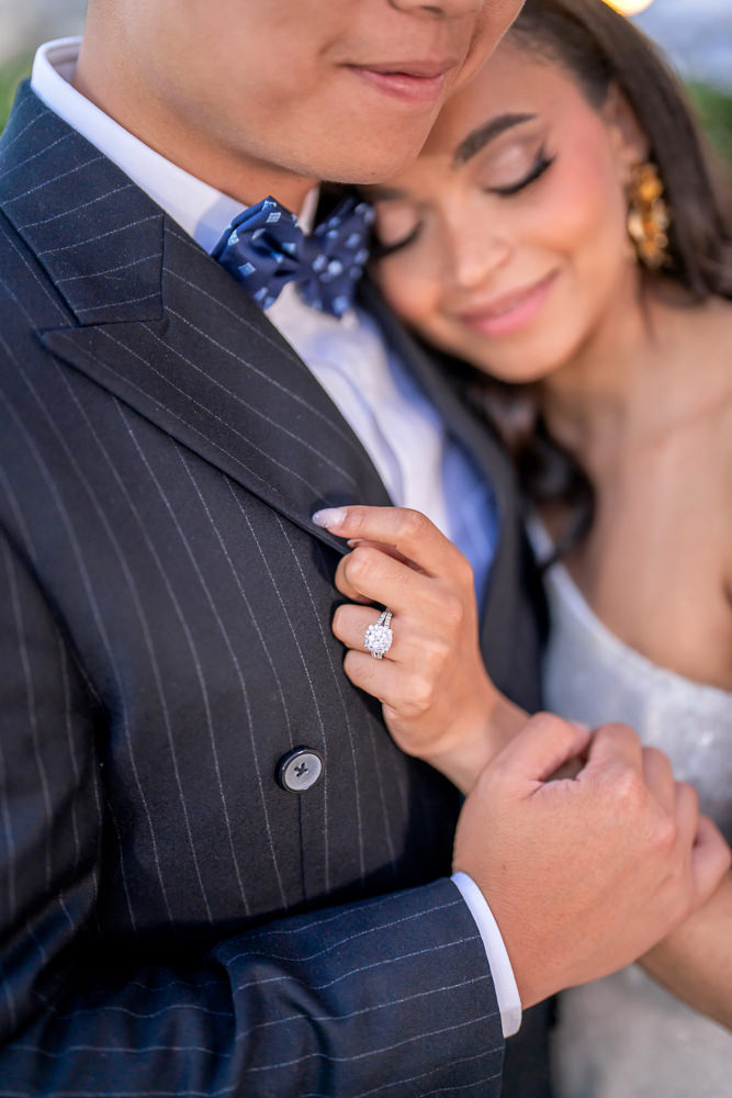 Big diamond ring captured during Paris proposal