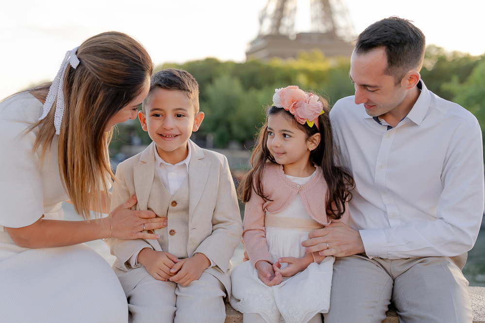 Build the outfits around one person - either a kid or the mother