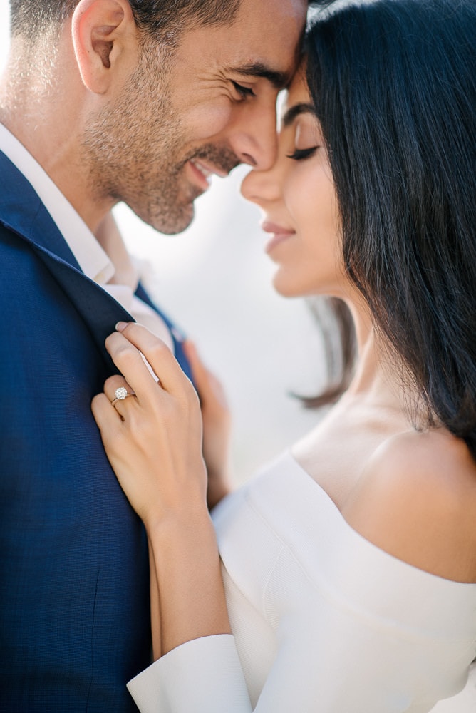 Engagement ring close up and intimate picture during engagement session in Paris