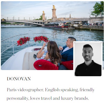 Videographer in Paris Donovan